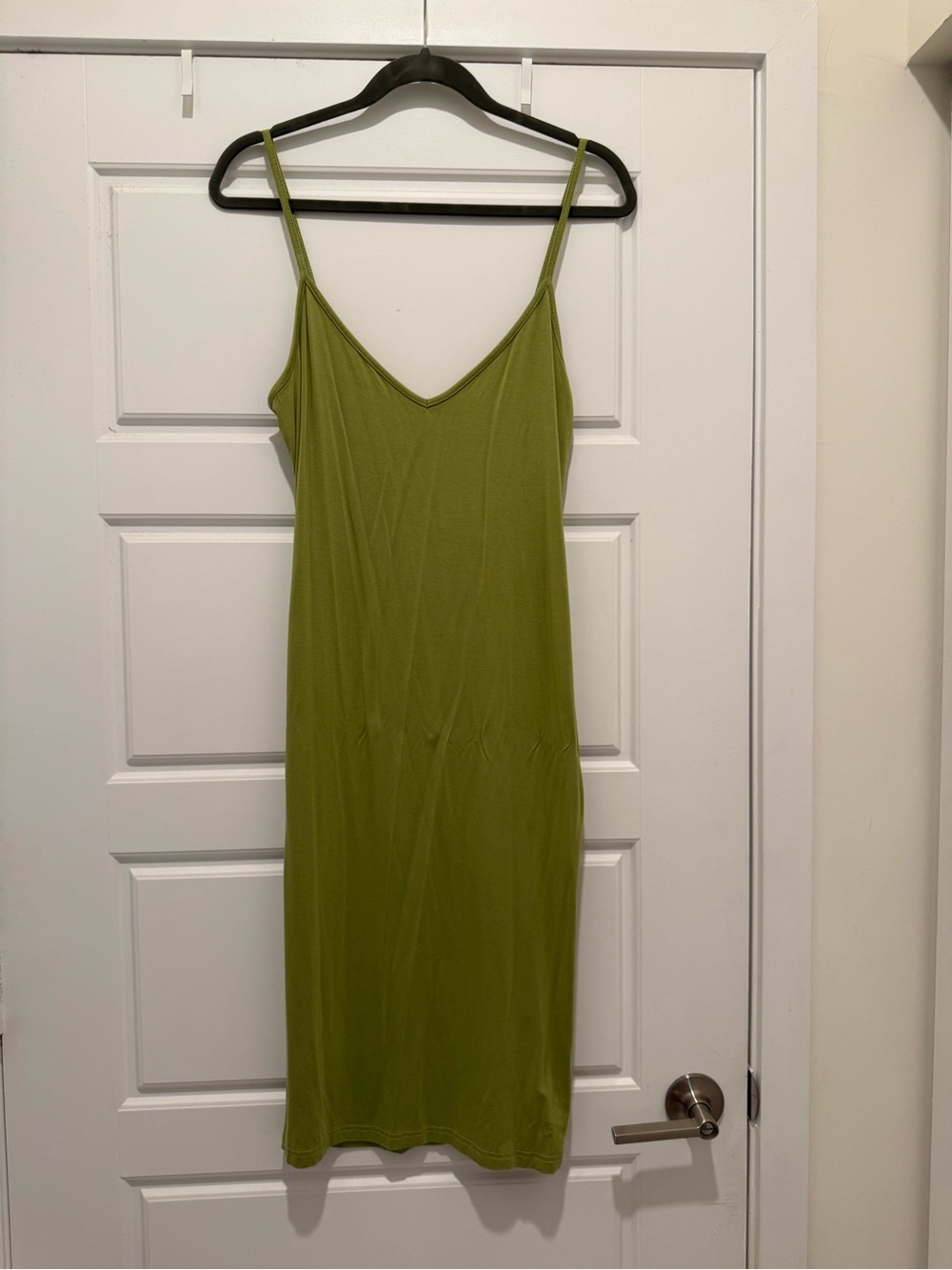 SHEIN Olive Green Spaghetti Strap Midi Dress